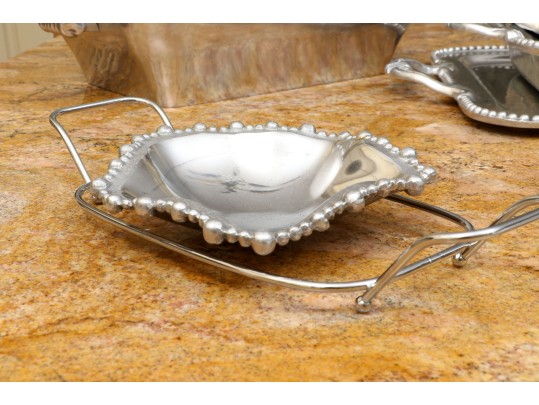 Collection Of 10 Mexican Aluminum Serving Pieces