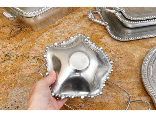 Collection Of 10 Mexican Aluminum Serving Pieces