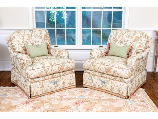 Fine Pair Of Schumacher Upholstered Club Chairs