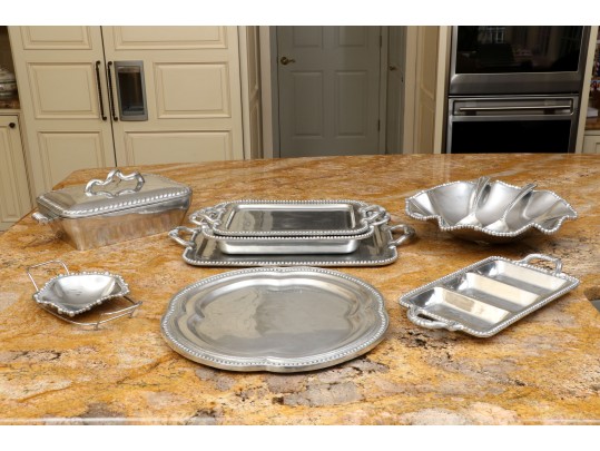 Collection Of 10 Mexican Aluminum Serving Pieces