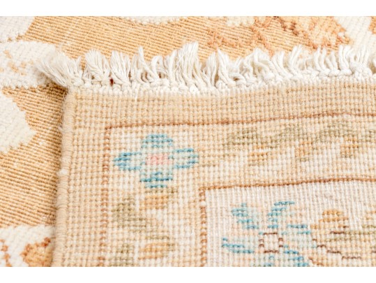 Pretty Wool Pink, Blue, And Beige Area Rug (11'10