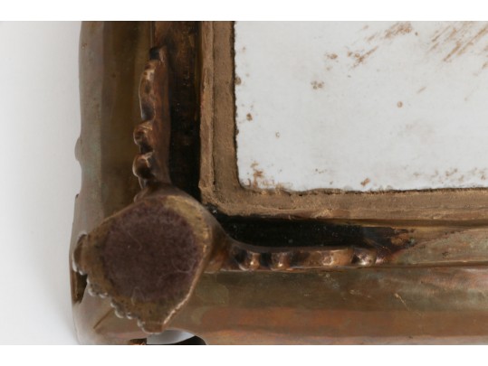 Decorative Castilian Ceramic And Brass Mounted Footed Tray