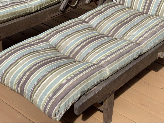 Pair Of Outdoor Classics Teak Chaise Lounges