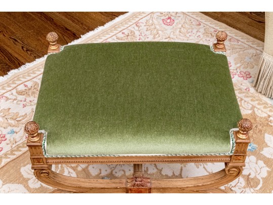 Schumacher Furnishings Neoclassical Style Upholstered Stool