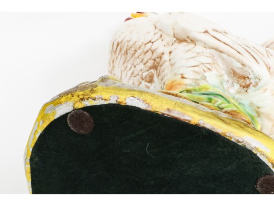 Trio Of Majolica Style Ceramic Roosters