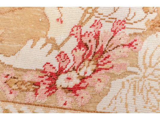 Pretty Wool Pink, Blue, And Beige Area Rug (11'10