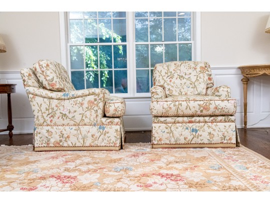 Fine Pair Of Schumacher Upholstered Club Chairs