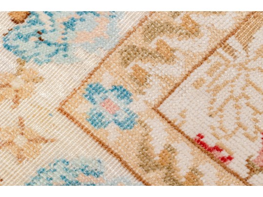 Pretty Wool Pink, Blue, And Beige Area Rug (11'10