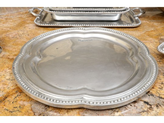 Collection Of 10 Mexican Aluminum Serving Pieces