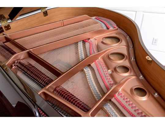 Young Chang Lacquered Mahogany Baby Grand Piano With Piano Bench