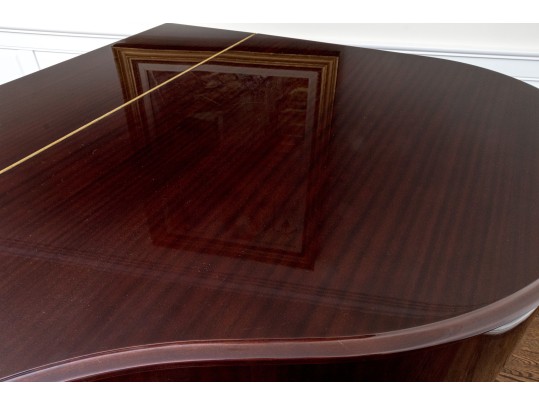 Young Chang Lacquered Mahogany Baby Grand Piano With Piano Bench