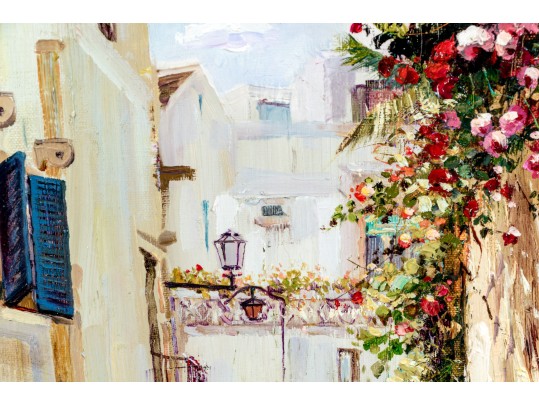 Younok Kim (South Korean, B. 1973) Oil On Canvas, Italian Alley