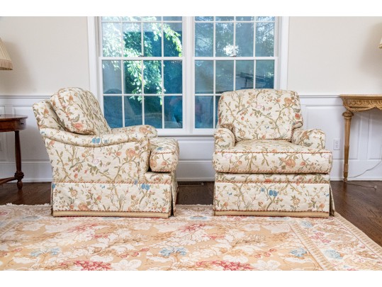 Fine Pair Of Schumacher Upholstered Club Chairs