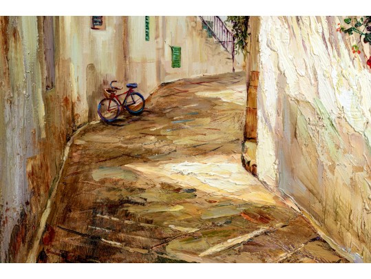 Younok Kim (South Korean, B. 1973) Oil On Canvas, Italian Alley