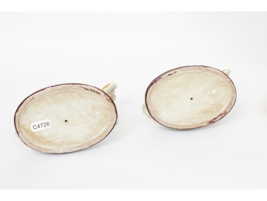 Trio Of Majolica Style Ceramic Roosters