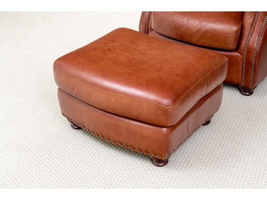 LeatherTrend Upholstered Club Chair With Ottoman