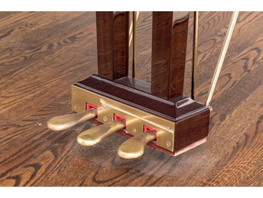 Young Chang Lacquered Mahogany Baby Grand Piano With Piano Bench