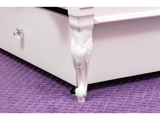 French Provincial Upholstered Trundle Bed Frame And Bedside Table