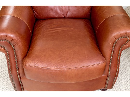LeatherTrend Upholstered Club Chair With Ottoman