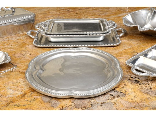 Collection Of 10 Mexican Aluminum Serving Pieces