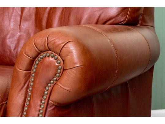 LeatherTrend Upholstered Club Chair With Ottoman