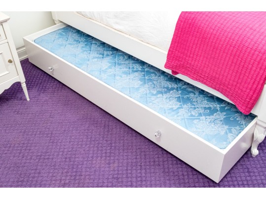 French Provincial Upholstered Trundle Bed Frame And Bedside Table