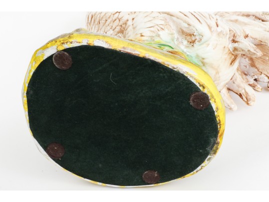 Trio Of Majolica Style Ceramic Roosters