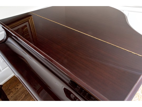 Young Chang Lacquered Mahogany Baby Grand Piano With Piano Bench