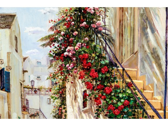 Younok Kim (South Korean, B. 1973) Oil On Canvas, Italian Alley