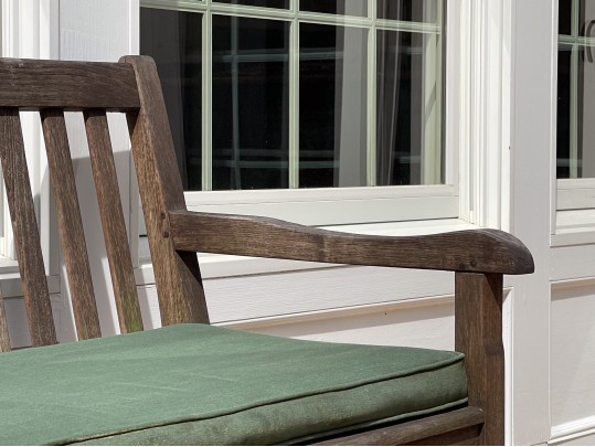 Outdoor Classics Teak Settee With Cushion