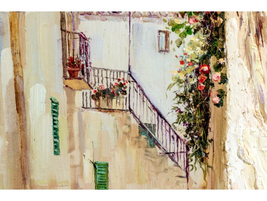 Younok Kim (South Korean, B. 1973) Oil On Canvas, Italian Alley