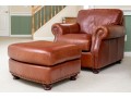 LeatherTrend Upholstered Club Chair With Ottoman