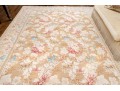 Pretty Wool Pink, Blue, And Beige Area Rug (11'10