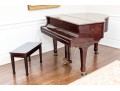 Young Chang Lacquered Mahogany Baby Grand Piano With Piano Bench