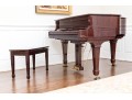 Young Chang Lacquered Mahogany Baby Grand Piano With Piano Bench