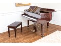 Young Chang Lacquered Mahogany Baby Grand Piano With Piano Bench