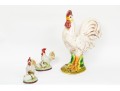 Trio Of Majolica Style Ceramic Roosters