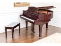 Young Chang Lacquered Mahogany Baby Grand Piano With Piano Bench