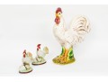 Trio Of Majolica Style Ceramic Roosters
