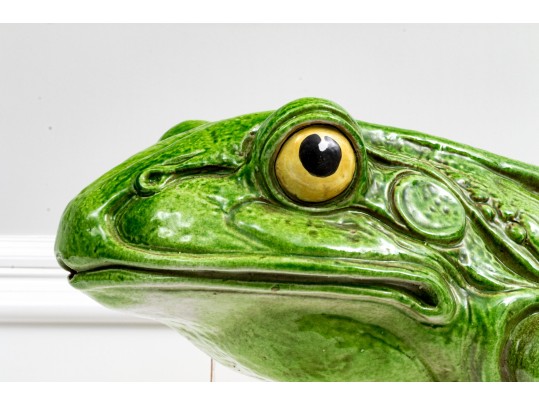 Massive Italian Hand-Painted Terracotta Frog