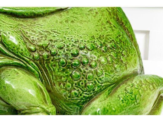 Massive Italian Hand-Painted Terracotta Frog