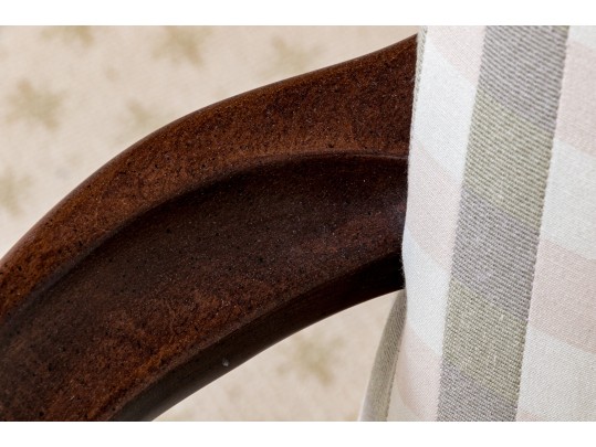 Queen Anne Style Mahogany Upholstered Armchair