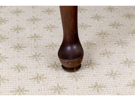 Queen Anne Style Mahogany Upholstered Armchair