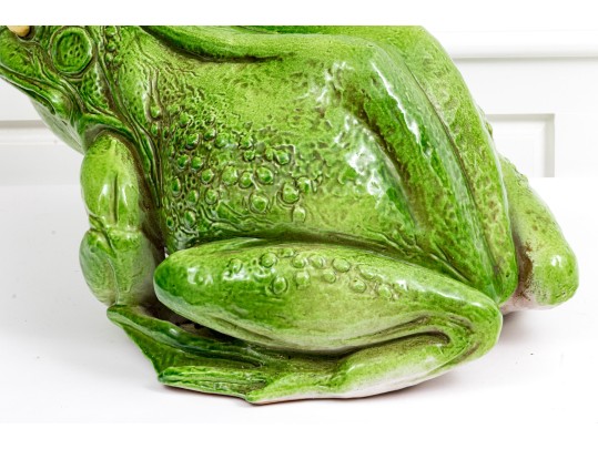 Massive Italian Hand-Painted Terracotta Frog