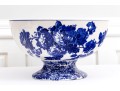 Large English Royal Doulton Footed Blue And White Ceramic Centerpiece Or Punch Bowl