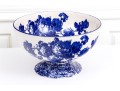 Large English Royal Doulton Footed Blue And White Ceramic Centerpiece Or Punch Bowl
