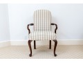 Queen Anne Style Mahogany Upholstered Armchair