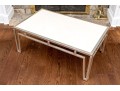 Mid-Century Modern Crema Marfil Top Cocktail Table