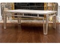 Mid-Century Modern Crema Marfil Top Cocktail Table