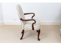 Queen Anne Style Mahogany Upholstered Armchair